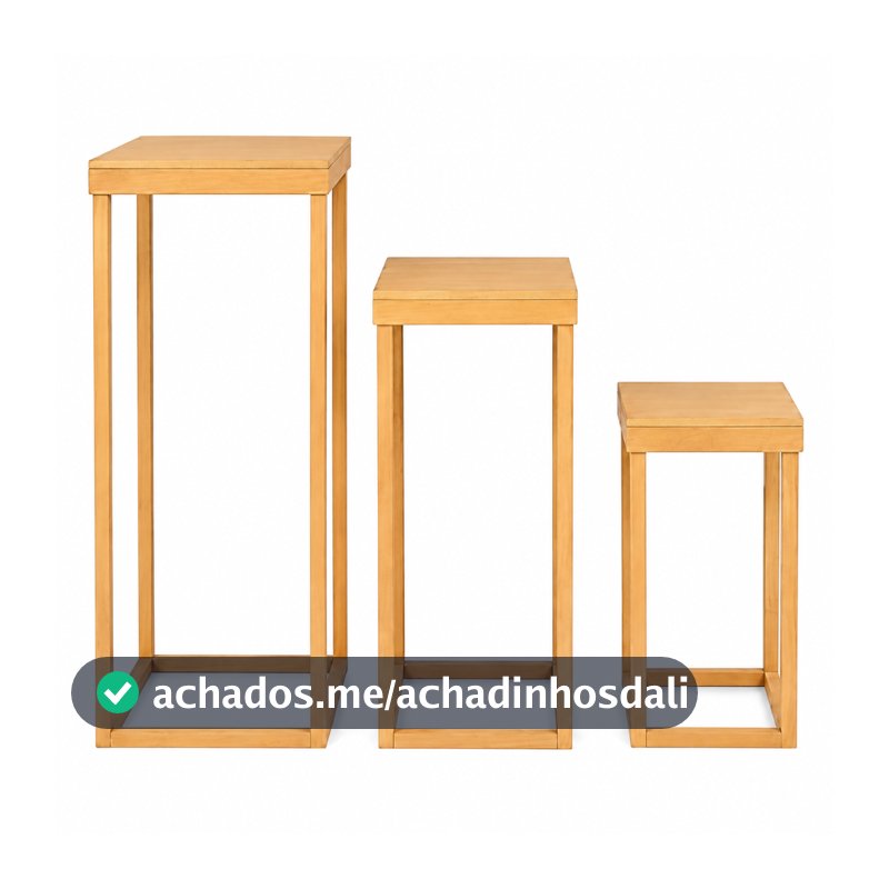 Trio de Mesa Quadrado MDF para Festa Infantil Casamento Batismo Chá Revelação Chá de bebê decoração de festas e eventos