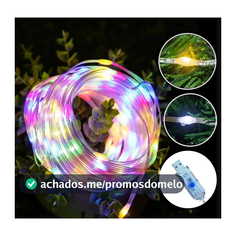 Decoração P/Árvore de Natal USB RGB/Luz Quente 100/200 LED 10/20M À Prova D'água ULTRA
