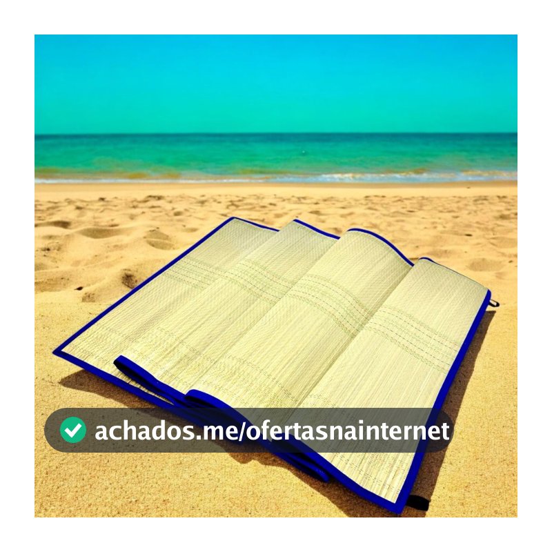 Esteira De Praia Palha Camping Piquenique Dobrável Com Proteção Térmica e Alça.