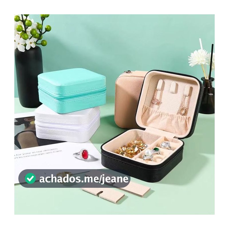 KIT 5 Porta Joia De Bolsa Para Viagem Portátil/ caixa de armazenamento/bolsa/anel/colar