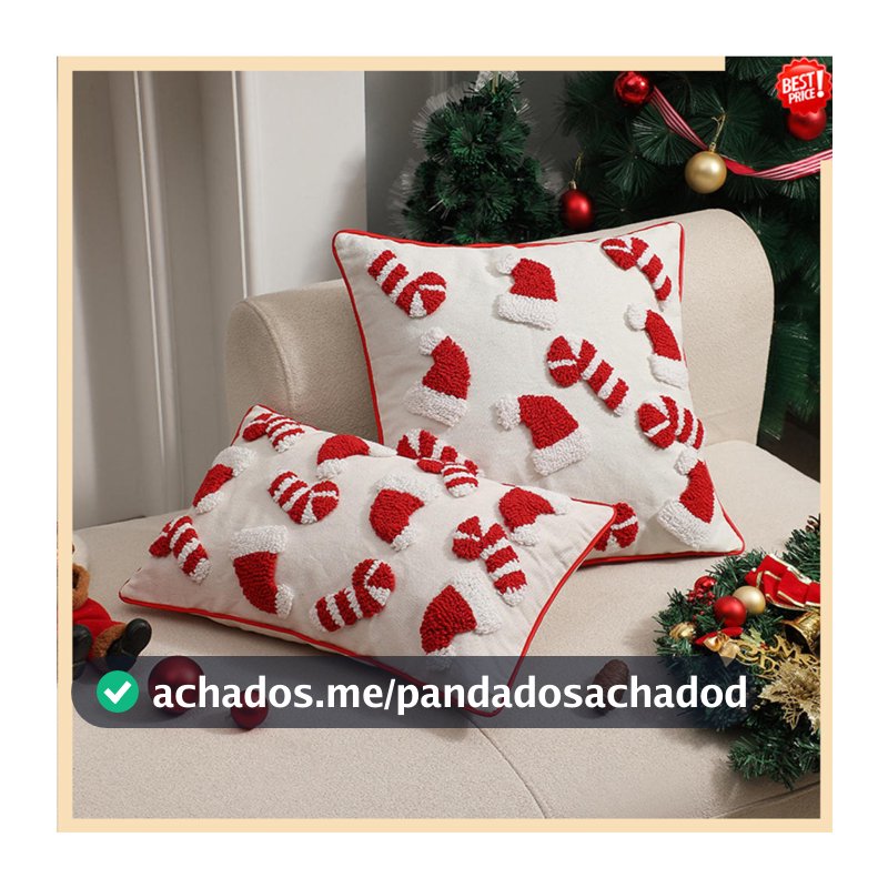 Capa de Almofada de Natal com Chapéu e Guarda-chuva Decoração de Festa Capa Protetora de Inverno