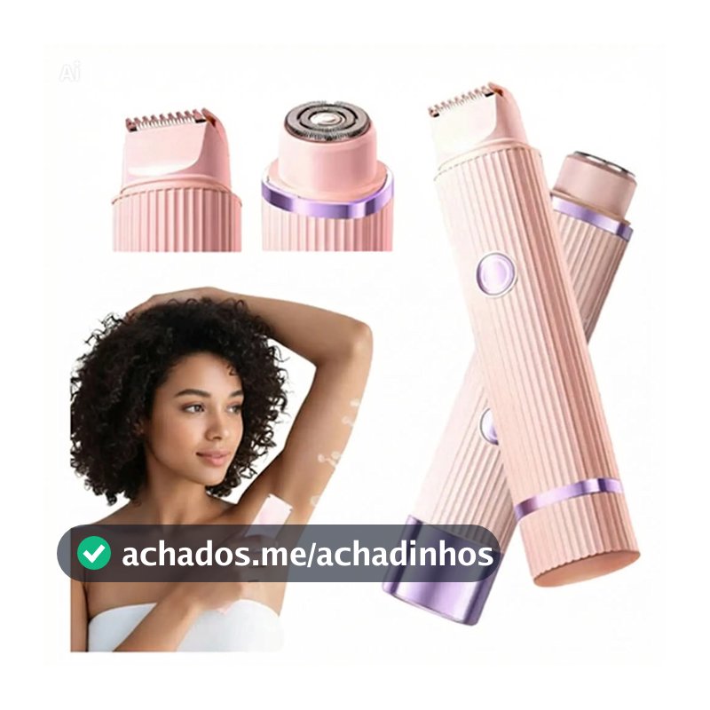 Depilador elétrico com navalha dupla cuidado e delicadeza com sua pele, Recarregável com Tecnologia avançada Indolor.