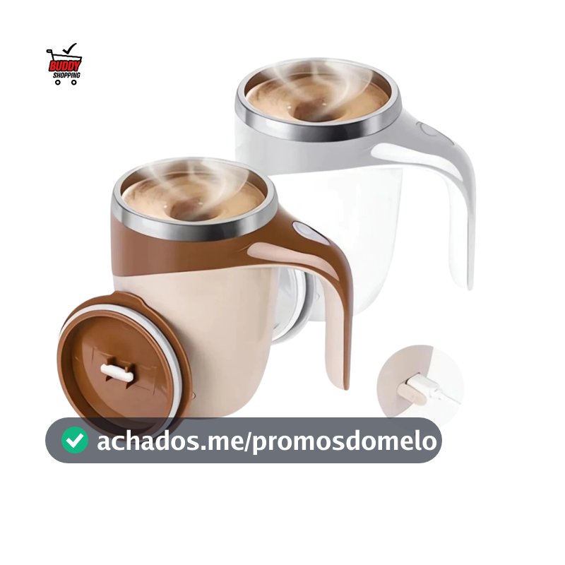Caneca Misturadora Automática Elétrica USB Bateria Recarregável Mixer Café 380ml