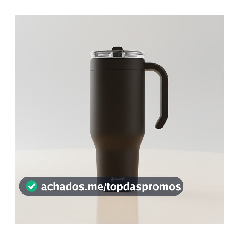 Copo Life Gocase 1180ml - Aço Inox, Tampa e Canudo Tritan, Isolamento a Vácuo, Bebidas Quente e Fria