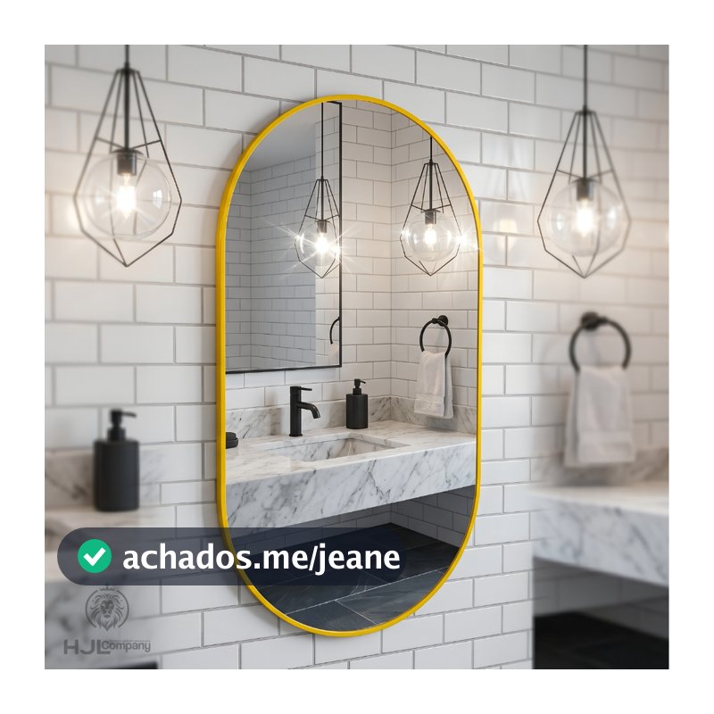 Espelho Oval Grande com Moldura – Decoração Moderna Quarto Sala Banheiro – Envio Imediato