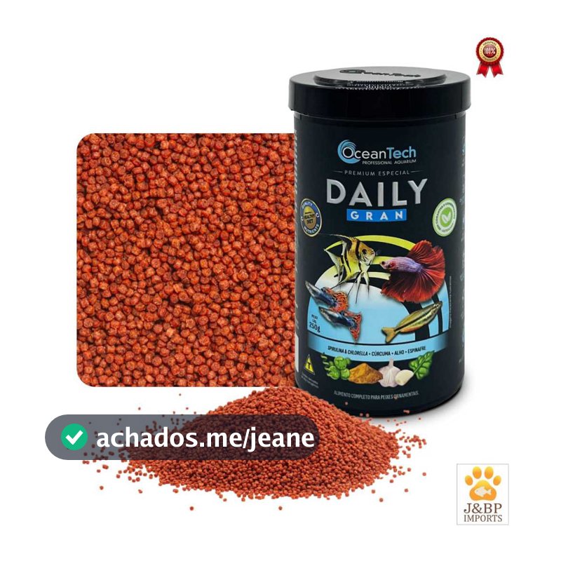 Ração Ocean Tech Daily Gran Para Peixes Ornamentais - Potes 25g/ 60g/125g Nutrição Premium Completa