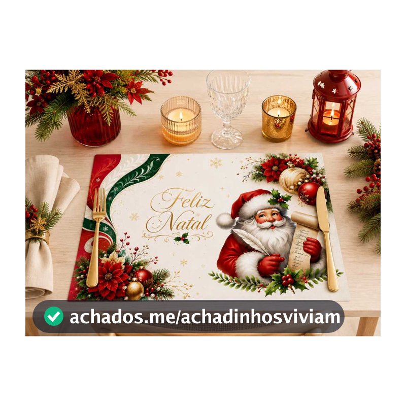 Jogo Americano Descartável Mesa Posta / Papai Noel / Natal / Boas festas / Jesus / Porta Bandeja - Toalha de Papel