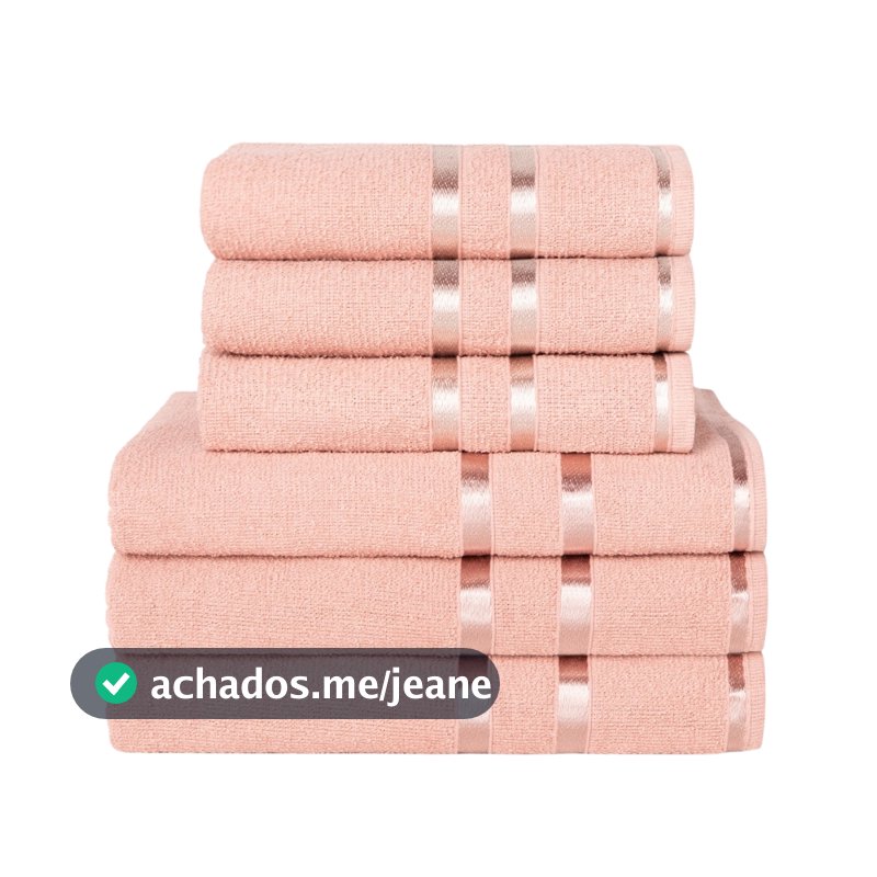 KIT 6 Toalhas Lyra (3 Banho + 3 Rosto) 100% Algodão - Majo Home.