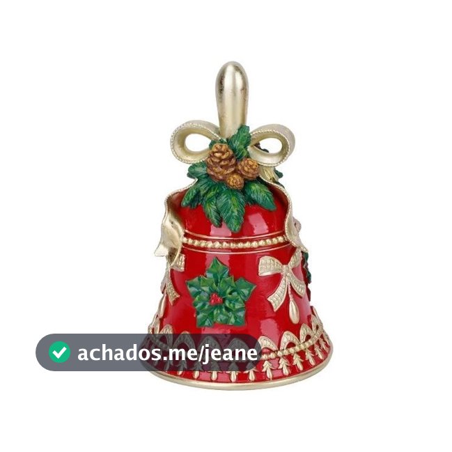 Sino Decorativo de Natal Vermelho em Resina 20cm – Enfeite Decoração Natalina
