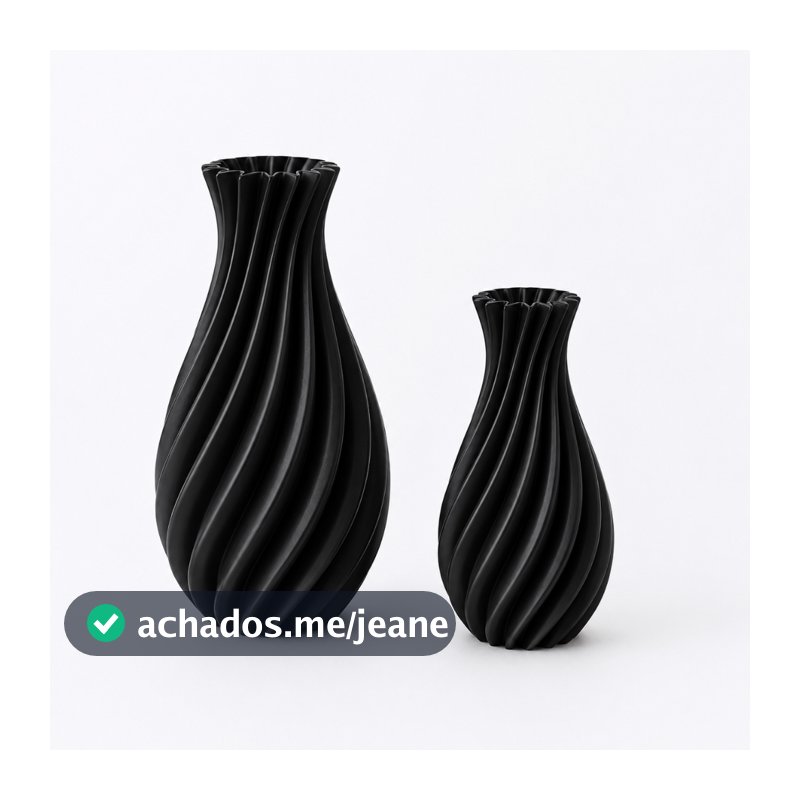 Kit 2 Vasos Decorativos em Espiral Impressão 3D Decoração Casa Luxo Minimalista