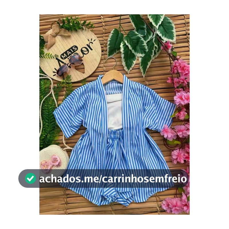 Conjunto kimono infantil-juvenil menina / kimono + short infantil Femenino / estampado / saida de praia / casual 2 peças