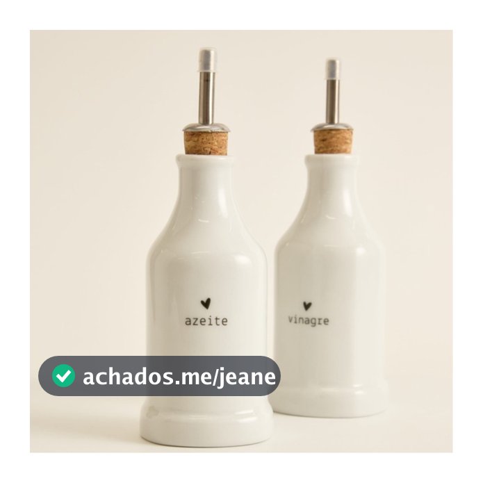 Galheteiro de porcelana com tampa de rolha para azeite ou vinagre