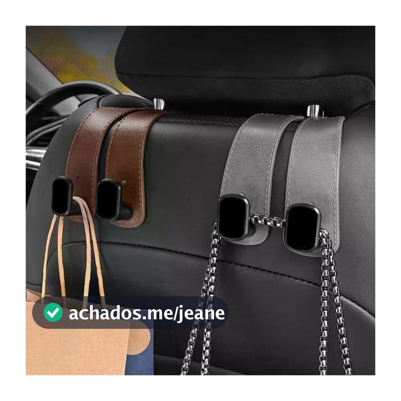 Gancho Universal Para Encosto De Cabeça De Assento De Carro-Duplo Couro Premium , Cabide De Liga Grande Com Suporte lulu