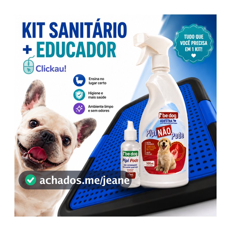 Kit Banheiro para Cachorro Tapete Higiênico + Educador Xixi Sim e Não para Cães