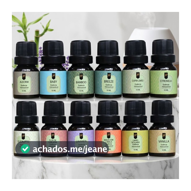Kit 12 Essências Aromáticas 10ml Para Difusor Umidificador Aromatizador Aromaterapia – Nattuaromas