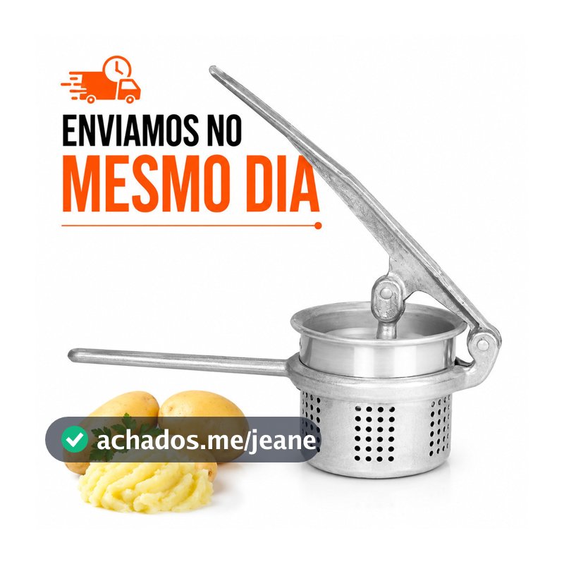 Espremedor e Amassador de Batata e Legumes em Alumínio Manual para Fazer Purê Cozinha Profissional