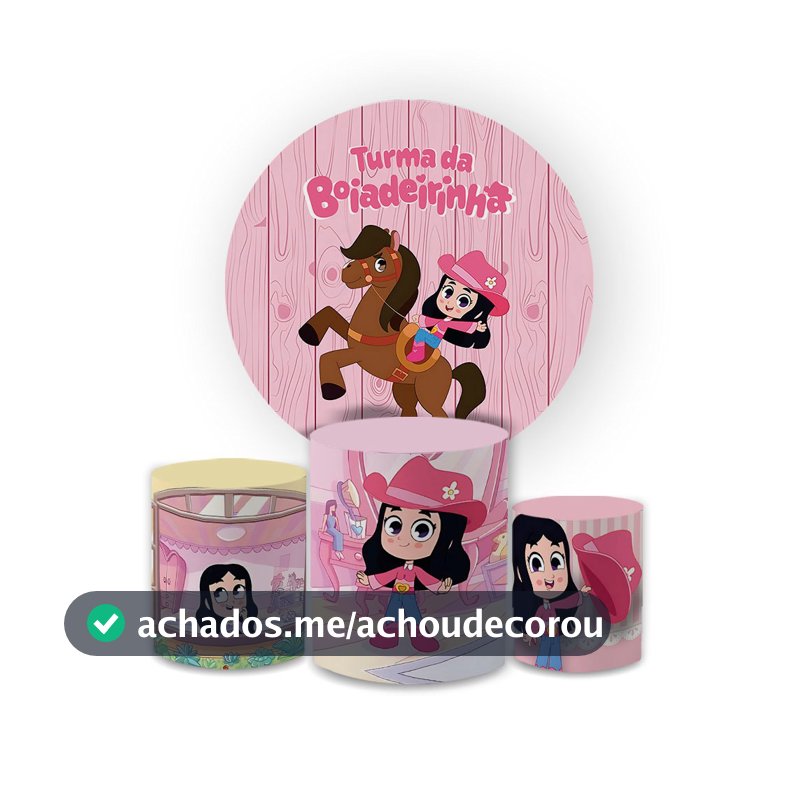 Kit Turma da B0iadeirinha Capa Painel Redondo + Capas de Cilindro Festa Infantil Ana Caste Lançamento