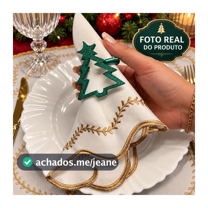 Kit 4 / 6 / 8 unidades Porta-guardanapos Arvore  de  Natal decoração de mesa, ideal para almoço e jantar