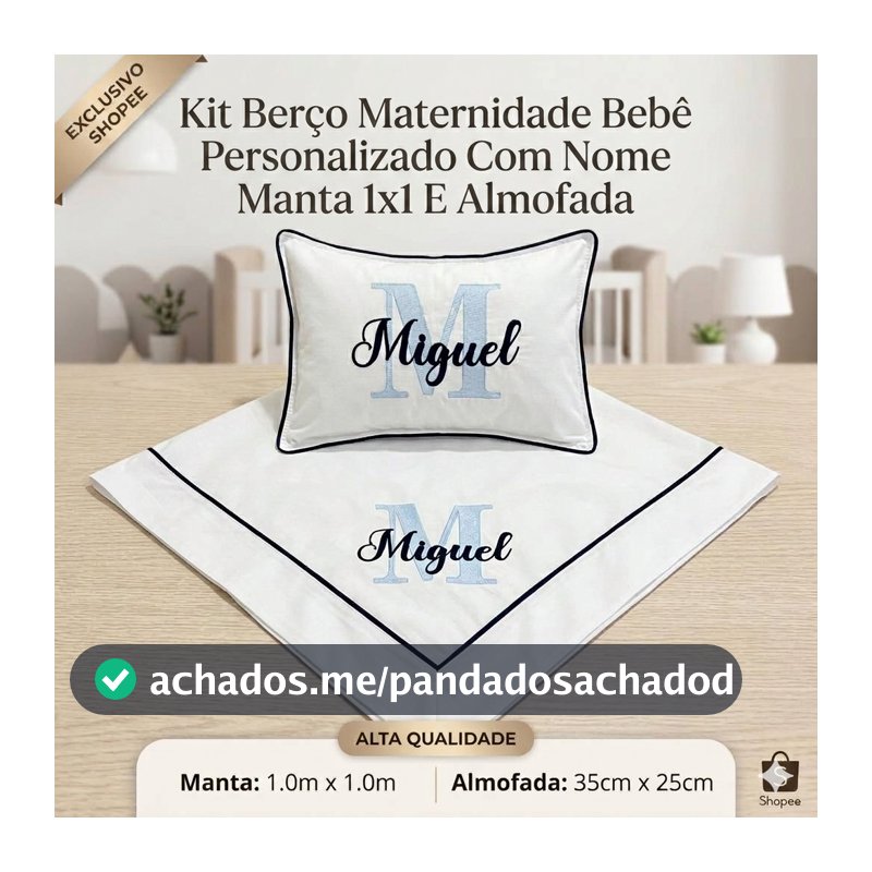Cobre Leito Maternidade Personalizado Com Nome Bebê - Percal 100% Algodão -  Manta Menino Menina