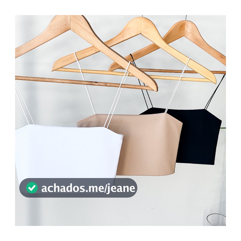 Kit 3 Cropped Feminino Top Faixa Alças Finas Elásticos Básico Forro Duplo Suplex