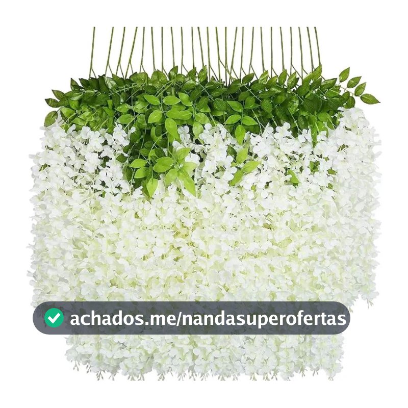 Kit 36 Pendente Cerejeira Artificial Branco Galho C/folhagem Decoração Casamento