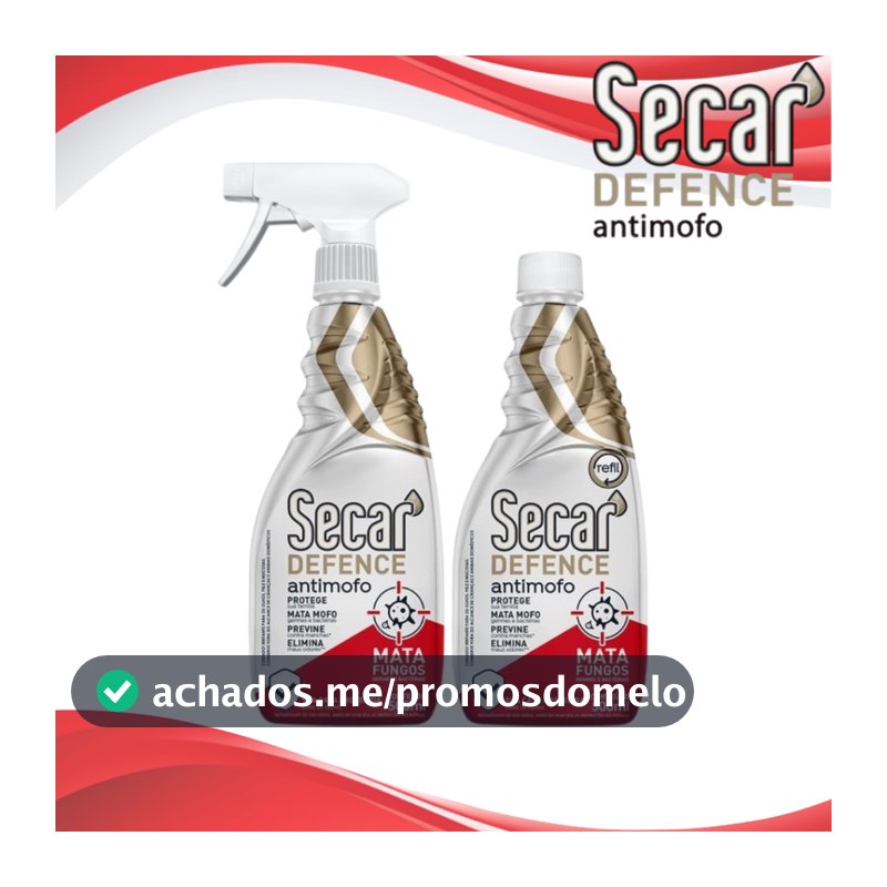 Spray Anti Mofo Secar Defense 500ml - Eliminar cheiro de mofo