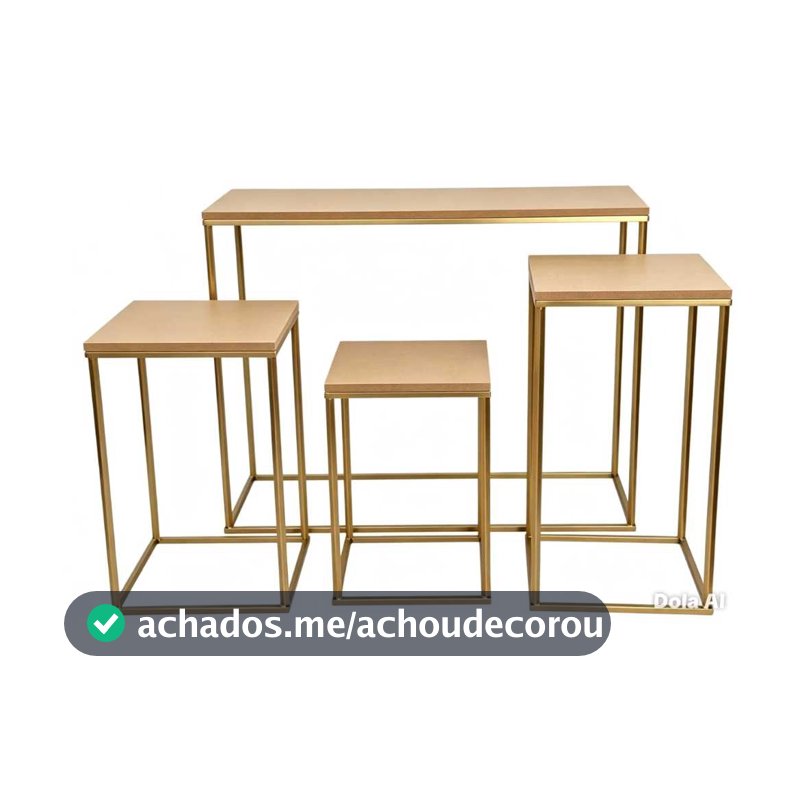 Conjunto 4 Mesas Cubo Desmontavel para Decoração Festa Aniversario Formatura Eventos Sublimação Pegue e Monte