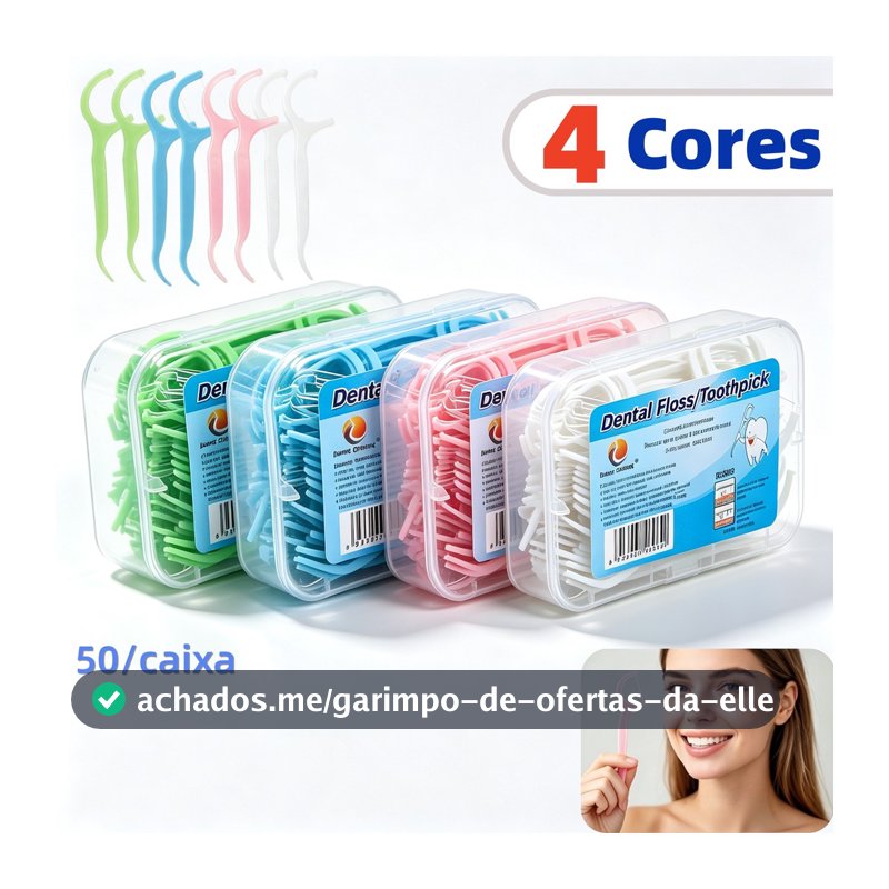 Black Friday Chegou! Kit com 50/250 Unidades de Fio Dental Infantil em Formato de Arco Ultra Fino