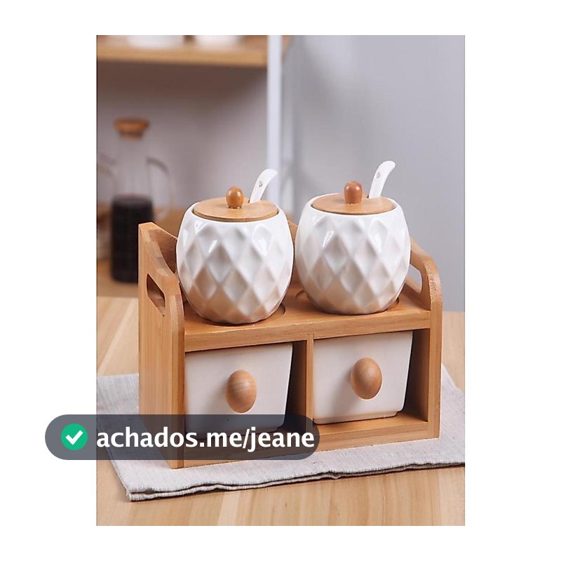 Kit Com 4 Peças Porta Mantemento em Cerâmica  com Suporte