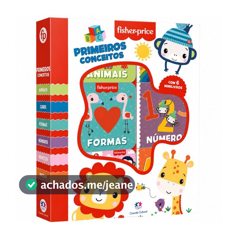 Box com 6 Minilivros Fisher-Price - Primeiros conceitos | Ciranda Cultural