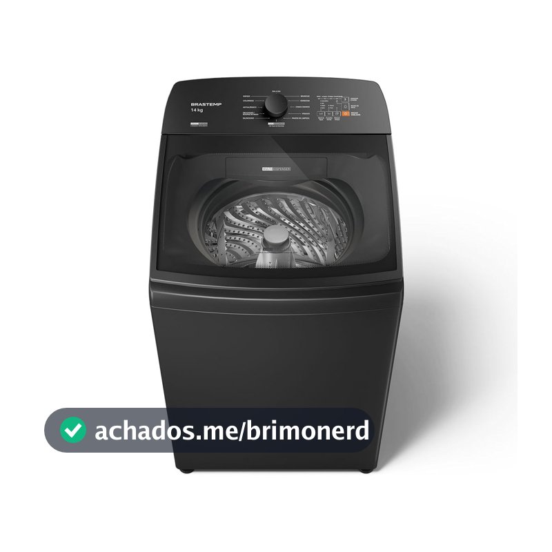 Máquina de Lavar Cinza Platinum Brastemp 14kg com Smart Sensor e Função Reduzir Tempo - BWJ14A9