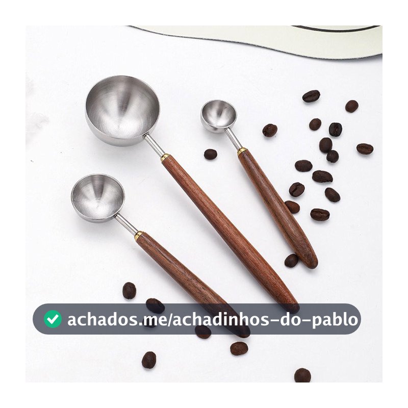 Colher Medidora De Café Vintage 3ML/8ML/23ML Retrô De Aço Inoxidável Com Cabo Longo De Madeira Utensílio De Cozinha Para , Medição E Servir
