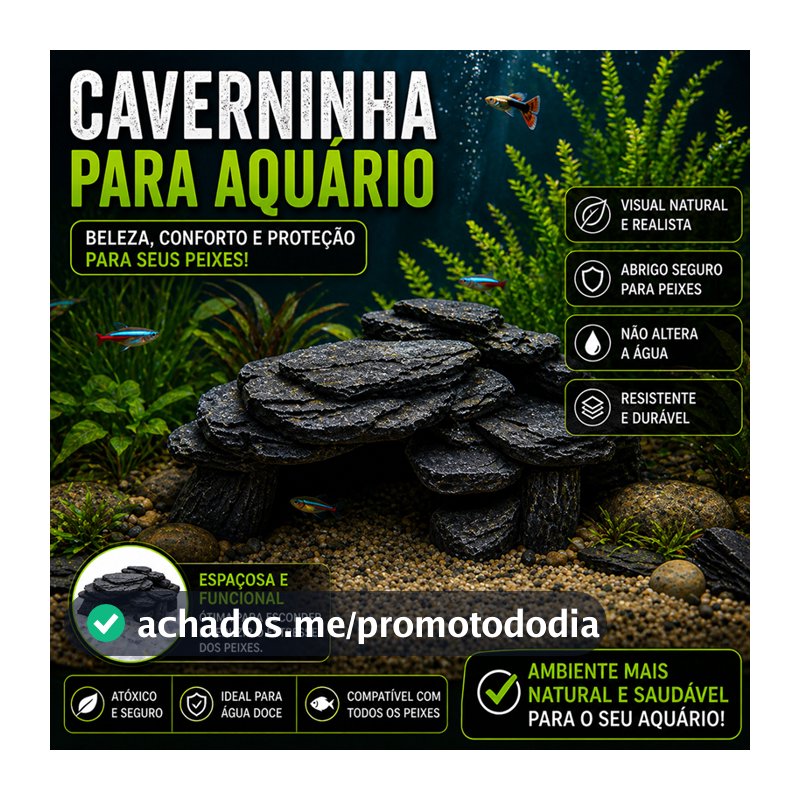 Toca para Aquário Decorativa – Gruta para Peixes, Camarões | Material Atóxico e Resistente