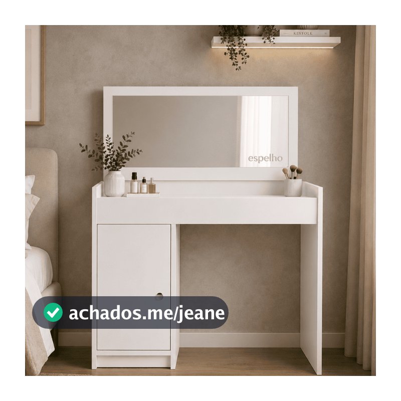 Penteadeira Compacta com Espelho Grande Interno Anne - Cores