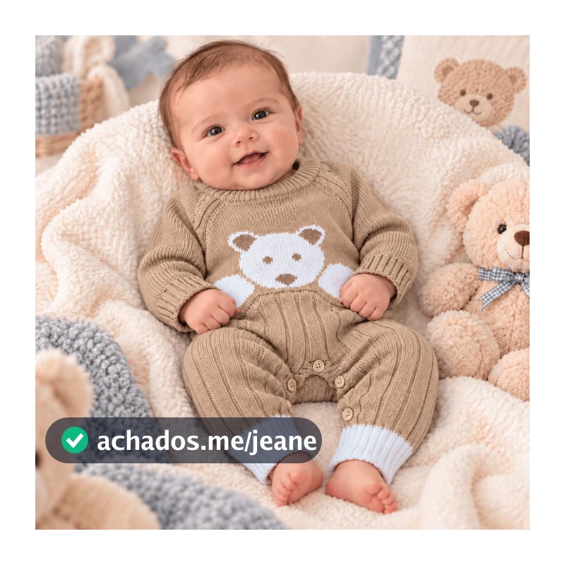Macacão para bebê tricô estiloso raglan Bili
