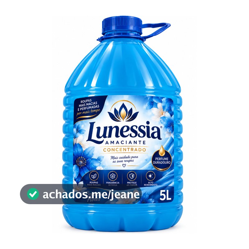 Amaciante 5 Litros Concentrado Perfumado Roupas Macias Cheirosas Perfume Duradouro Alto Rendimento Lavagem de Roupas