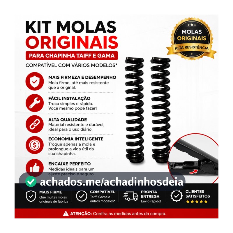 Kit Com 2 Molas Originais Para Chapinha (Prancha de Cabelo)