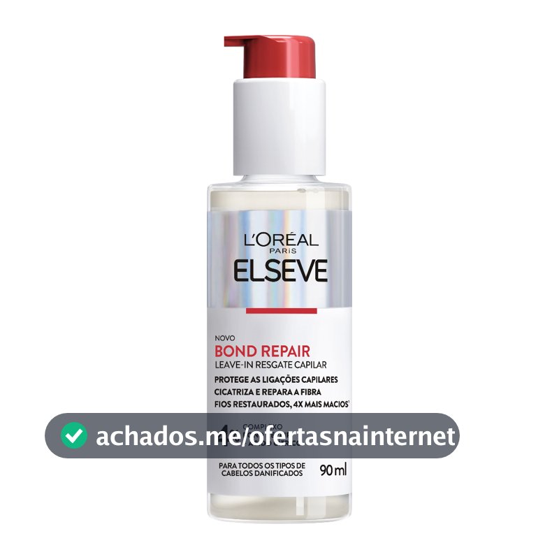 Leave-In Resgate Capilar, Proteção Térmica 230°C e Controle de Frizz, Elseve Bond Repair L'Oréal Paris, 90ml