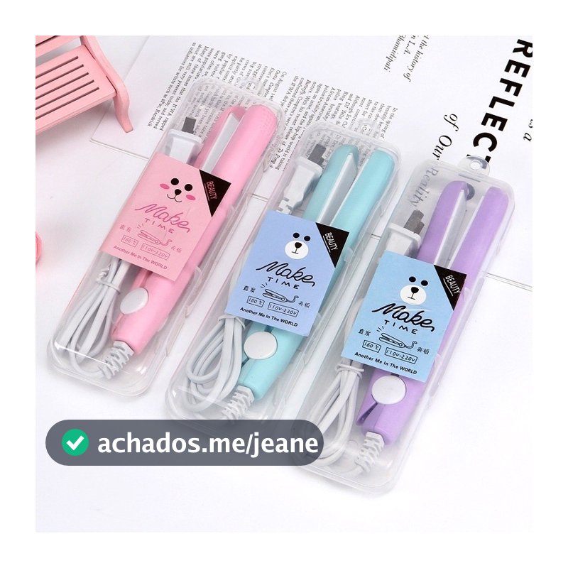 Mini Chapinha Prancha De Cabelo Portátil Com Case Transporte Bivolt Estojo Entrega rápida