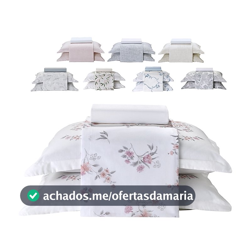 Jogo de Cama Queen 4 Peças Lençol com Elástico 100% Algodão Percal 180 Fios 158x198x35cm - Dohler