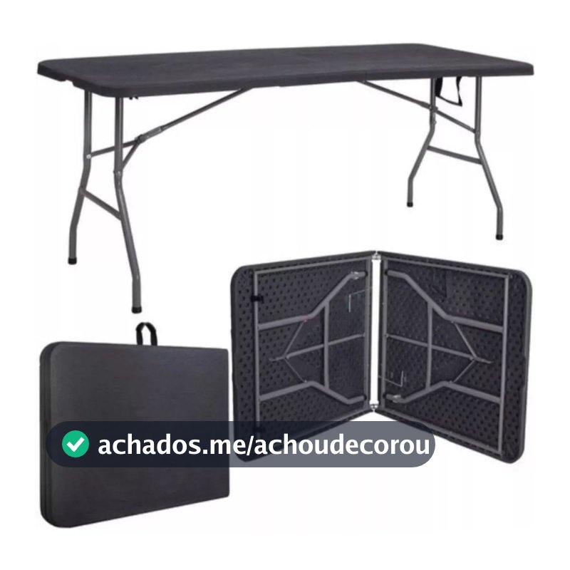 Mesa Dobrável Vira Maleta Portátil Jardim Camping 1,80m