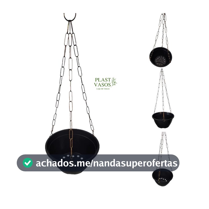 Kit 6 Vasos Cuia 21 na cor preta e com Corrente 44CM na cor dourada