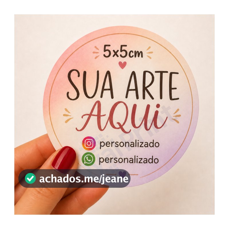 Adesivo Personalizado 5x5cm | Recorte Eletrônico E Impermeável | Envio em 24h Da Sua Imagem Logo