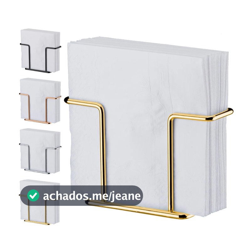 Porta Guardanapos Suporte Apoio de Papel Aço Mesa Restaurante Lanchonete Dourado Gold Future
