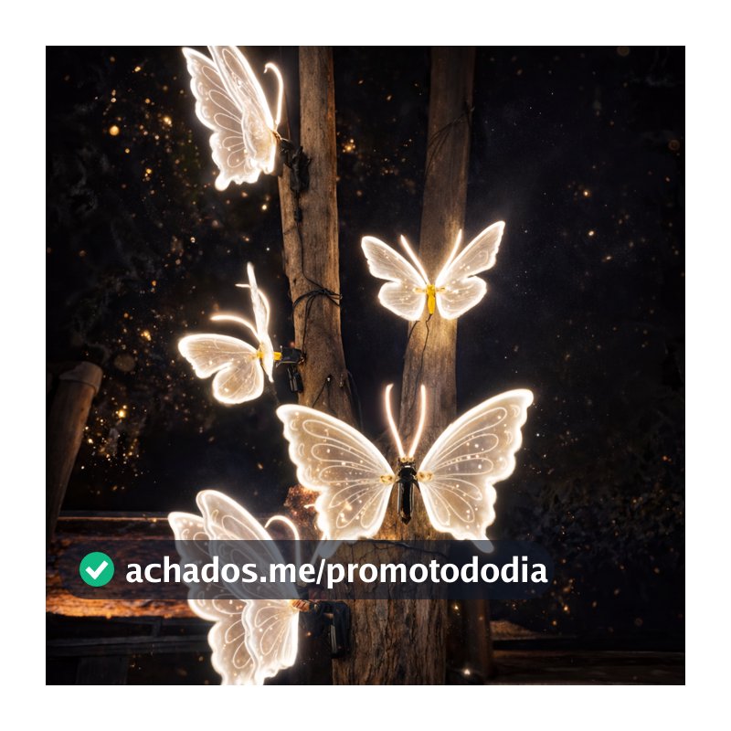 Borboleta Led 40/60cm Com Movimento Festas Decoração Natal Prova D'água Bivolt