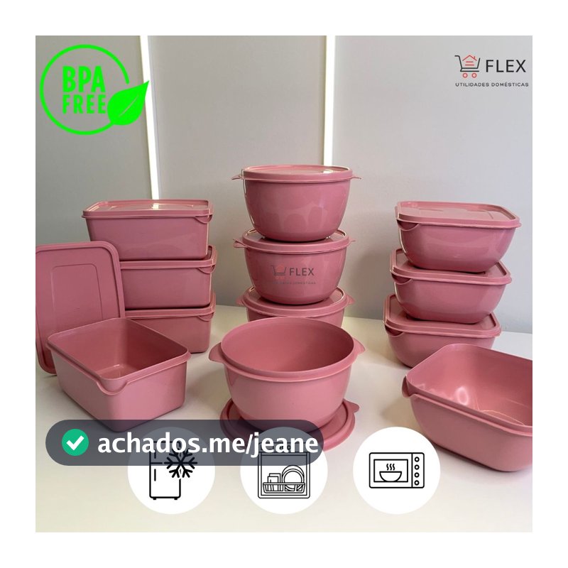 Kit 12 Potes Plásticos Formatos Variados Marmita de 1 Litro