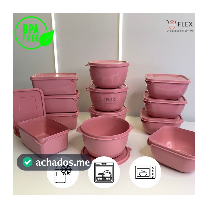 Kit 12 Potes Plásticos Formatos Variados Marmita de 1 Litro