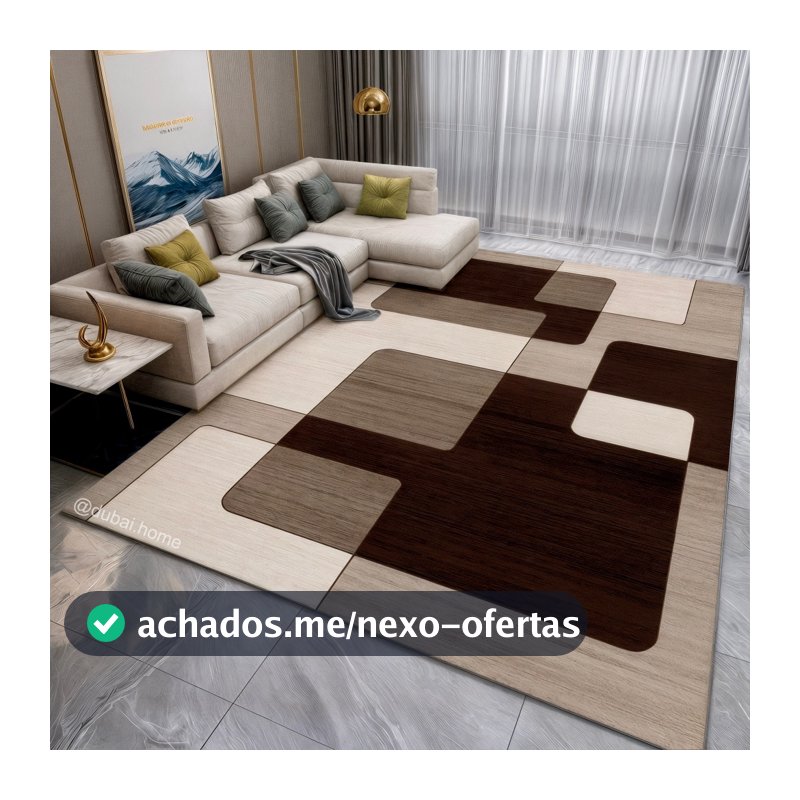 Tapete Estampado Belga Antiderrapante 1,50m x 1,00m Para Sala Quarto - Coleção Exclusiva