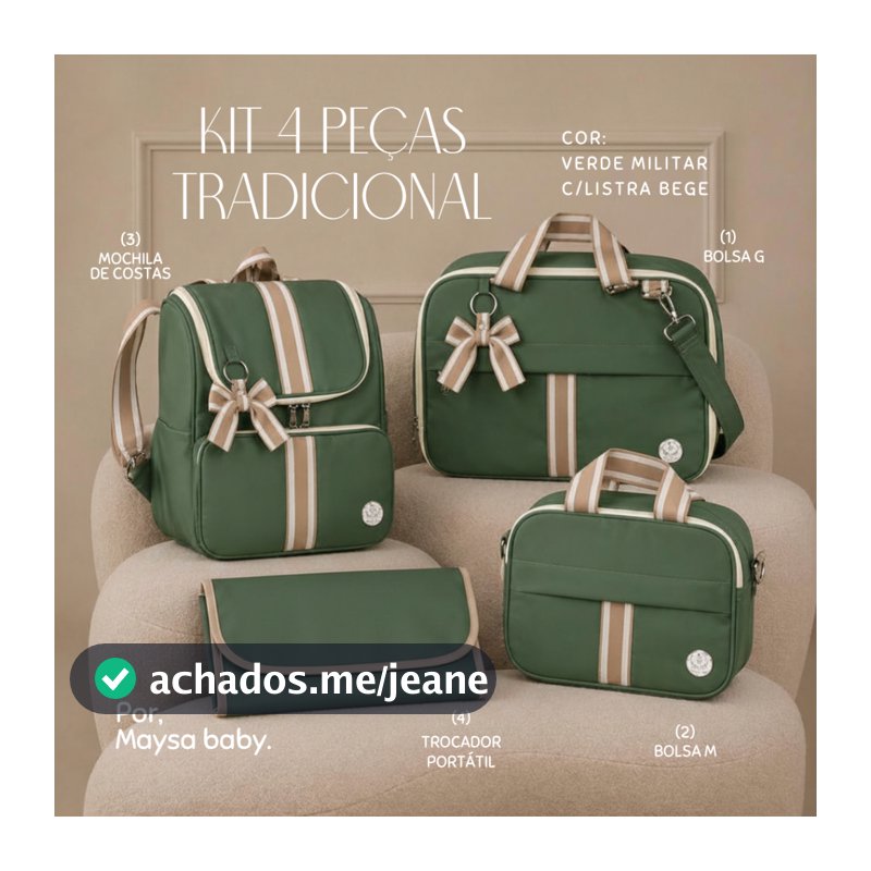 Kit De Bolsas Mala Maternidade  Com 4 Peças