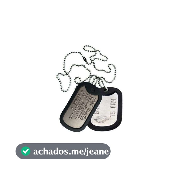 Colar Militar Chapinha com Gravação Grátis